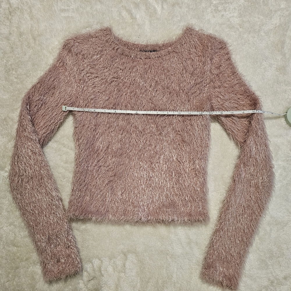 NEW Bershka Pink Fuzzy Sweater Size XS Cozy Knit Feminine Winter Girlhoodcore - Picture 6 of 11